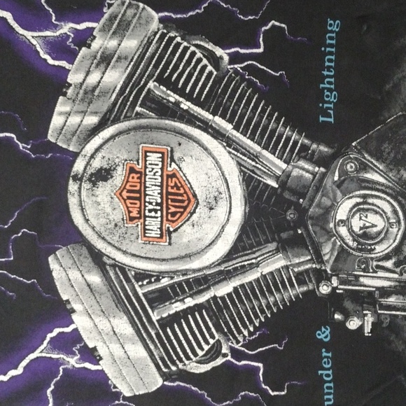 Vintage Harley Davidson thunder & lighting t shirt - Picture 7 of 13